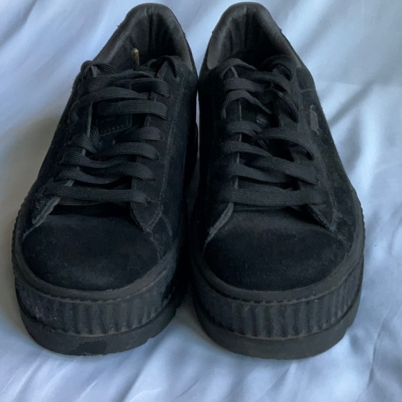 Puma Fenty Black Suede Creeper Sneakers 39/9 - Picture 1 of 6